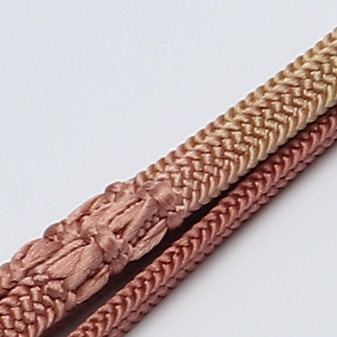 未使用品 帯締め 平組紐 平唐組 正絹 茶系 1251-02045