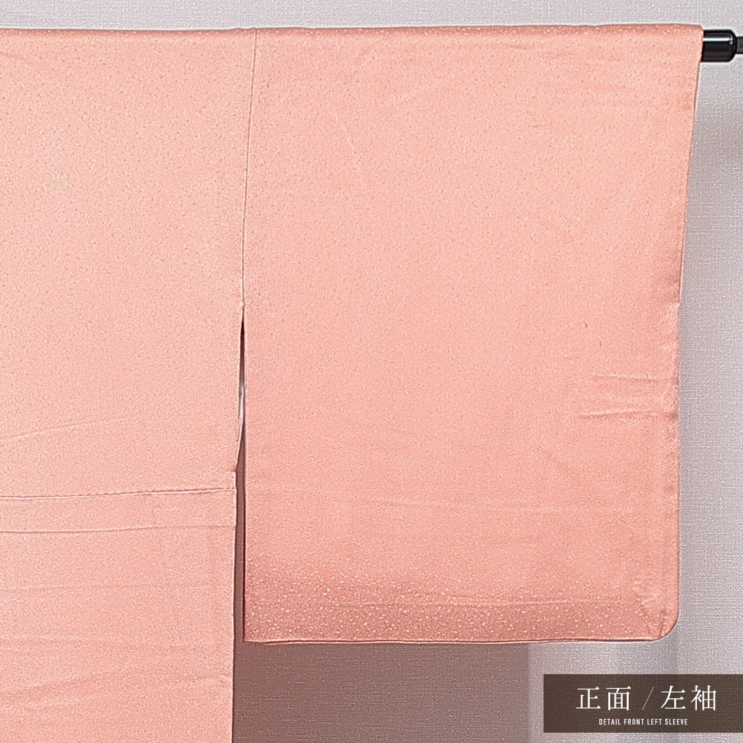 色留袖 袷 身丈165cm 裄丈65cm 正絹 Sランク 三つ紋 (五三桐) フォーマル 広衿 XLサイズ 比翼 御所解 ピンク系 RP 1214-07076