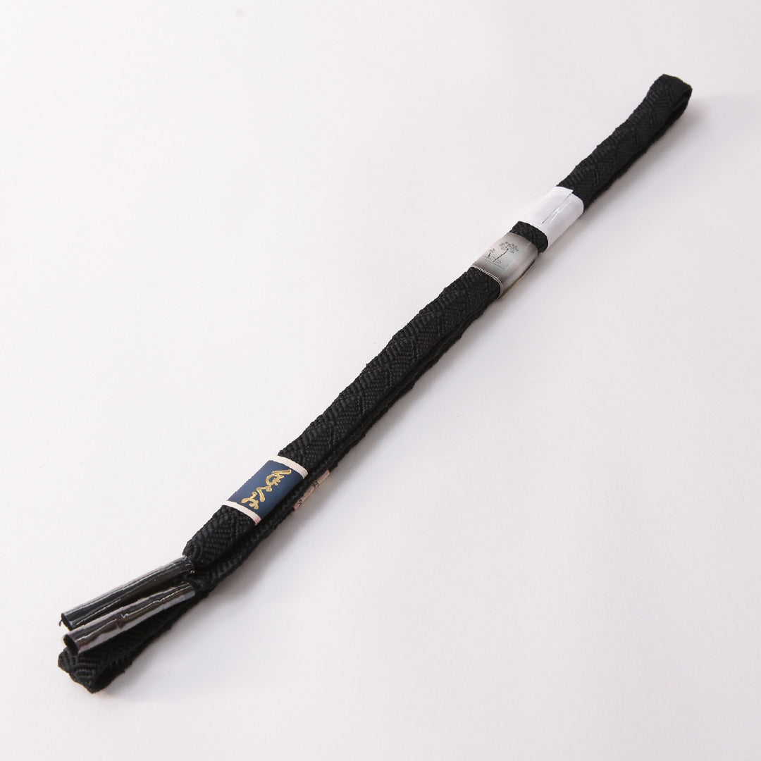未使用品 弔事用 帯締め 平組紐 唐組 正絹 黒系 1251-01904