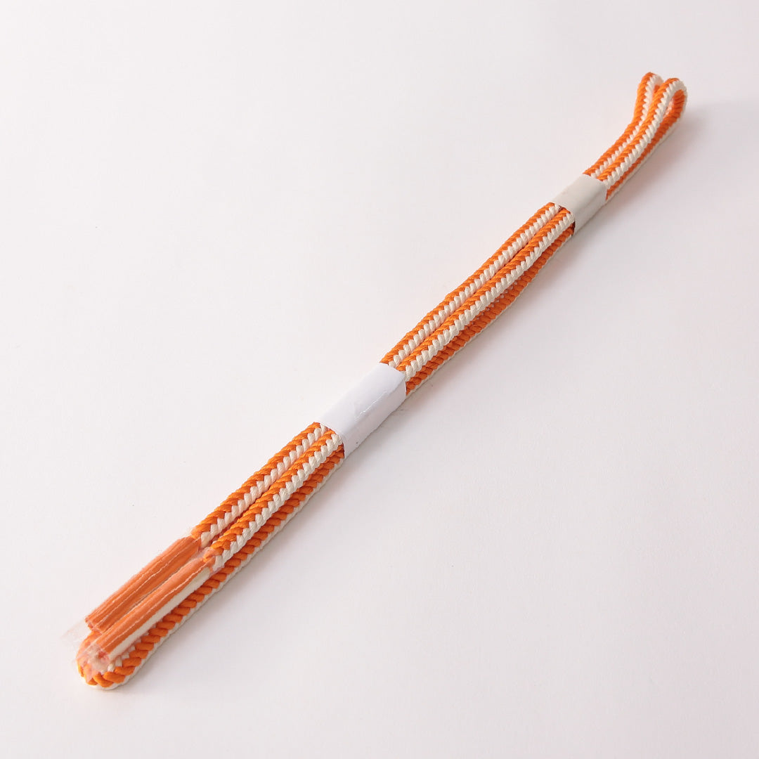 未使用品 帯締め 角組紐 洋角組 正絹 朱系 白系 1251-01851