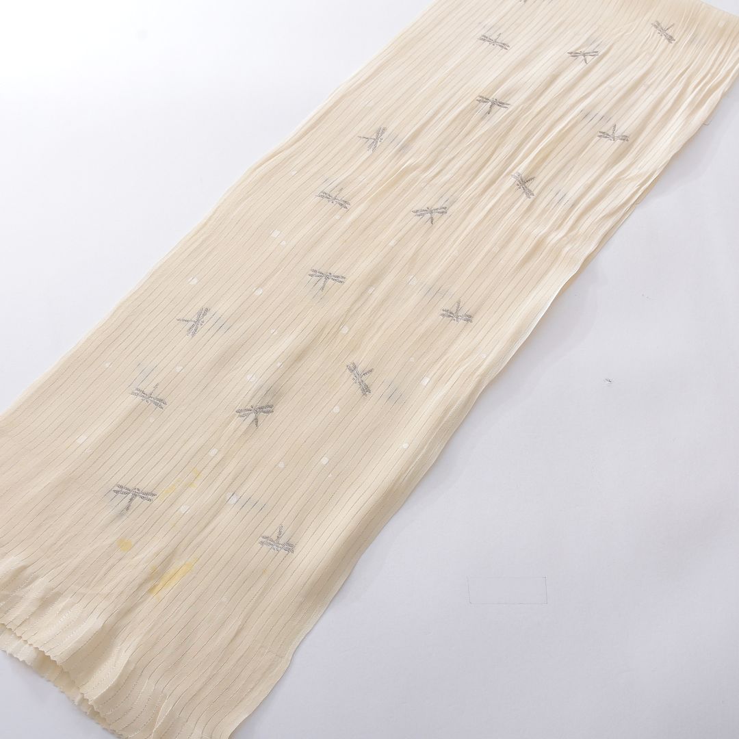 夏物 帯揚げ 正絹 夏物 金彩 ベージュ系 1252-00713