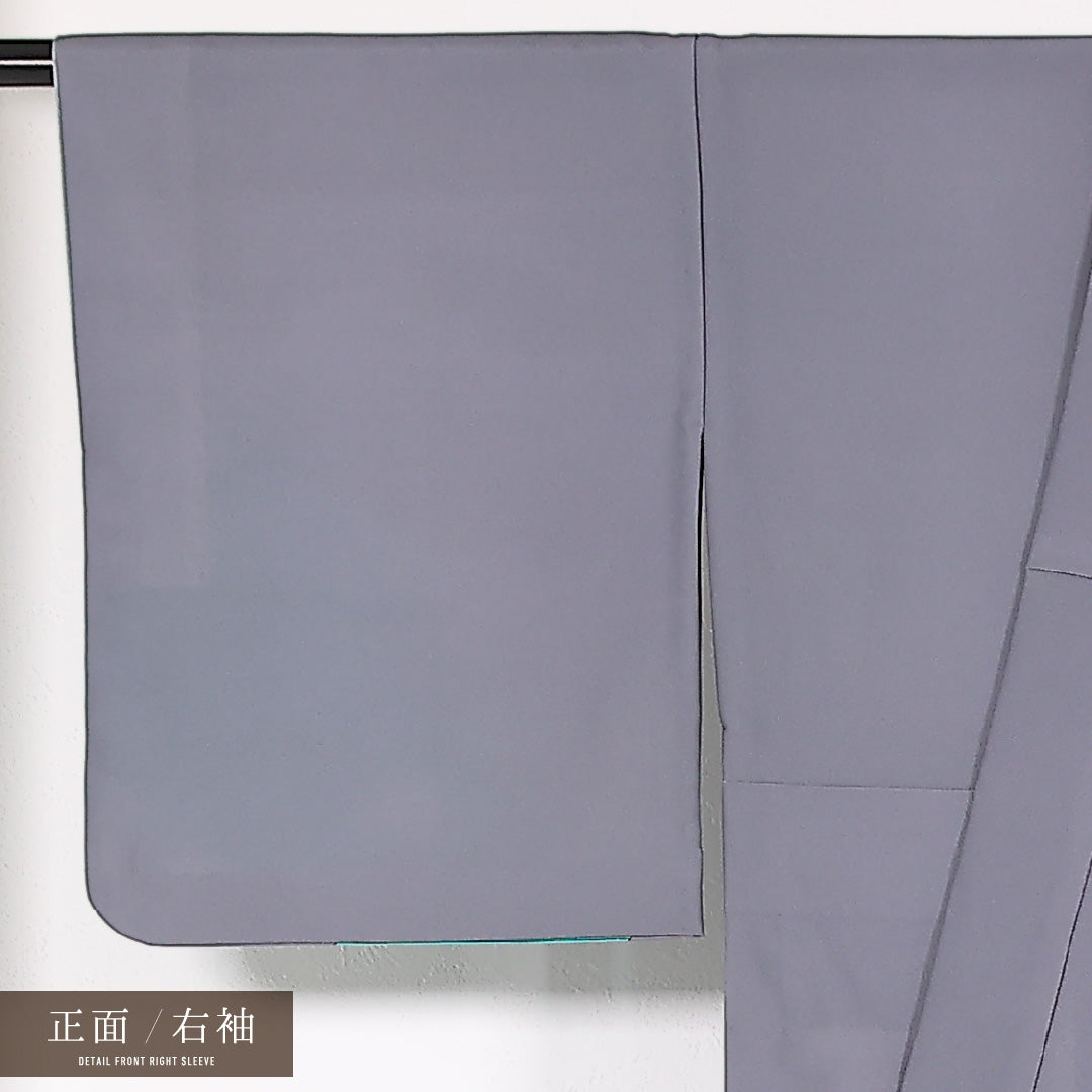 洗える着物 訪問着 単衣 身丈157cm 裄丈66cm ポリエステル Aランク 踊り用 バチ衿 Mサイズ 菊 グレー系 LP 1217-17512