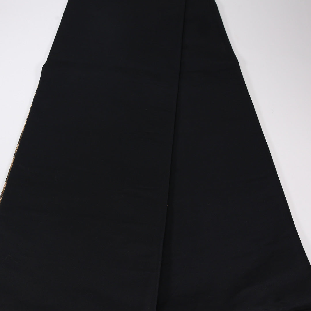 麻の葉 袋帯 帯丈434cm 正絹 六通 フォーマル 黒系 1243-02594