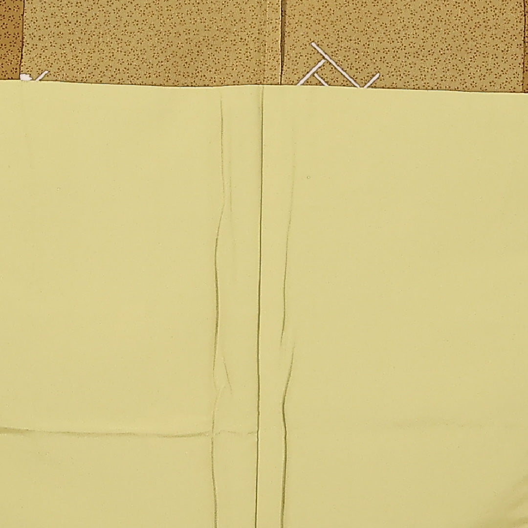 洗える着物 小紋 単衣 身丈152cm 裄丈62cm ポリエステル Sランク インフォーマル バチ衿 Mサイズ 桜 茶系 RP 1221-17480