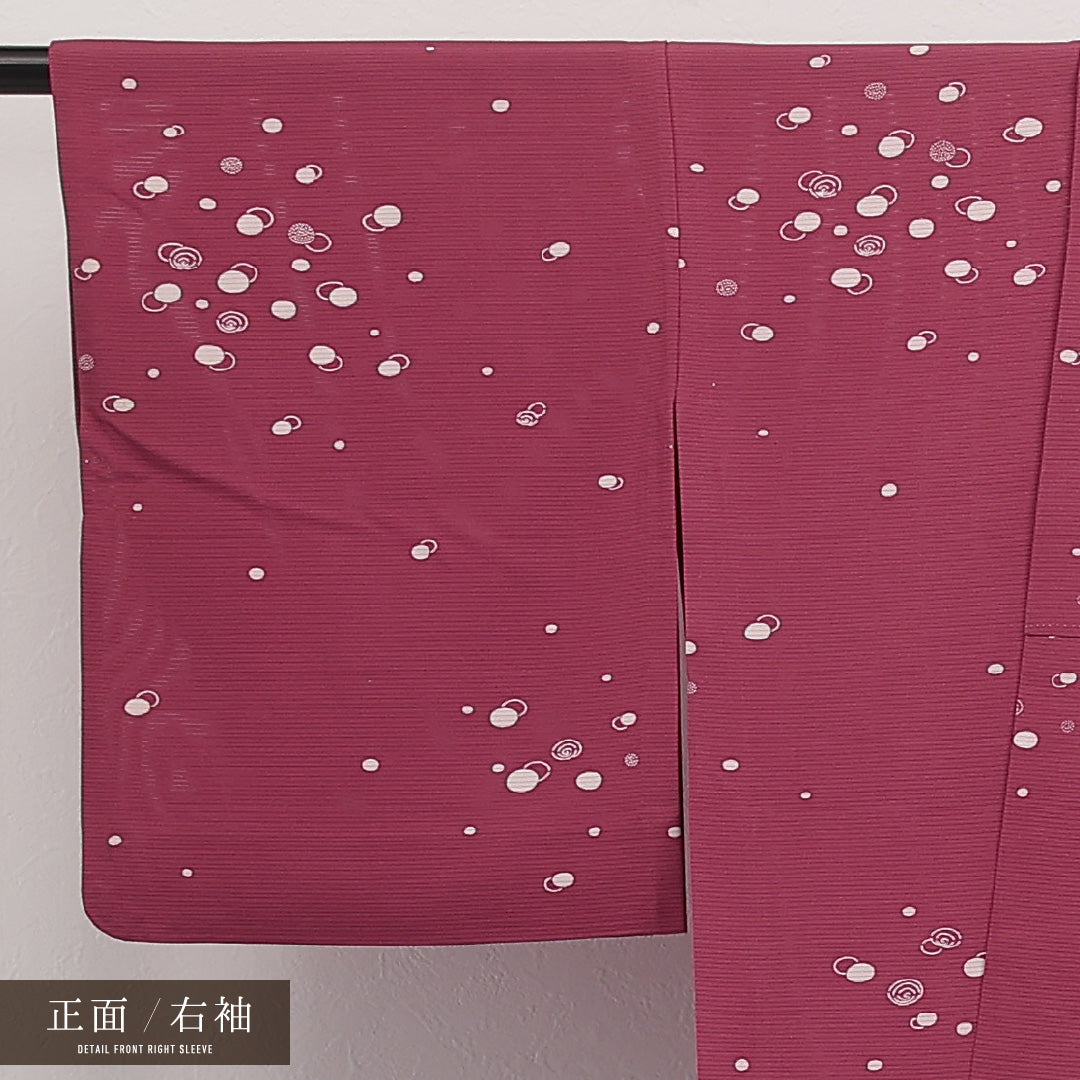 夏物 付下げ 絽 身丈158cm 裄丈65cm 正絹 Aランク インフォーマル 広衿 Mサイズ 水玉 紫系 RP 1218-17310
