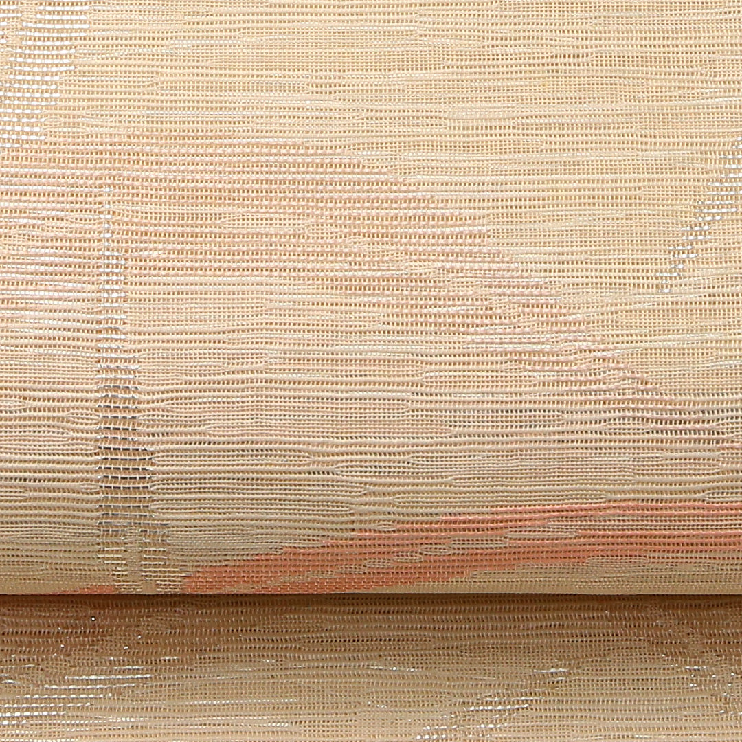夏物 袋帯 帯丈420cm 正絹 六通 セミフォーマル 芝草 クリーム系 1243-02433