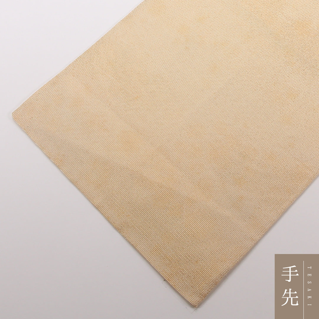 夏物 袋帯 帯丈436cm 正絹 ポイント柄 インフォーマル 植物柄 黄系 1243-02500