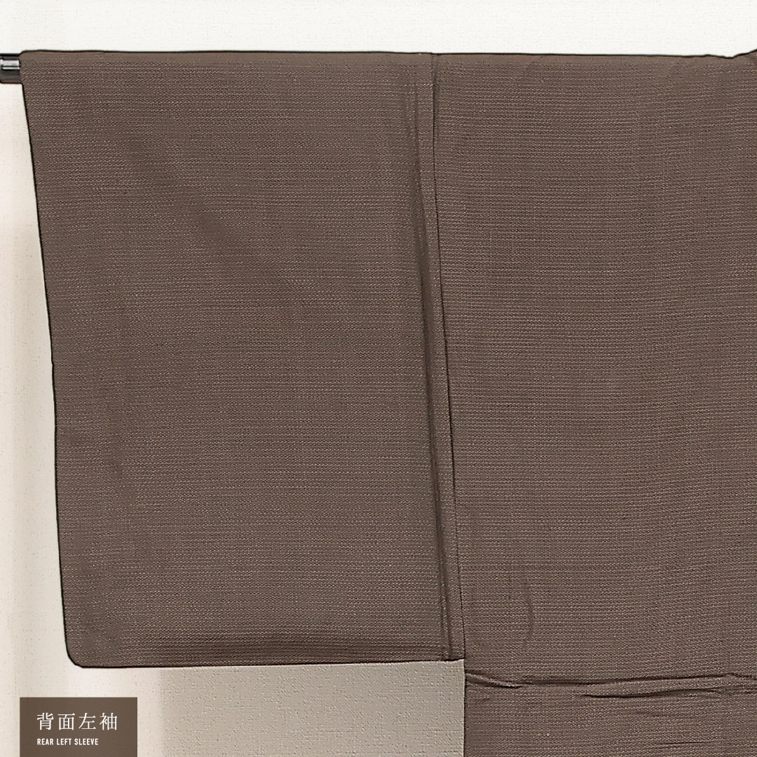 羽織 男性用 (紬) 袷 身丈97cm 裄丈66cm 正絹 Aランク インフォーマル Sサイズ 亀甲絣 茶系 RP 1235-17222