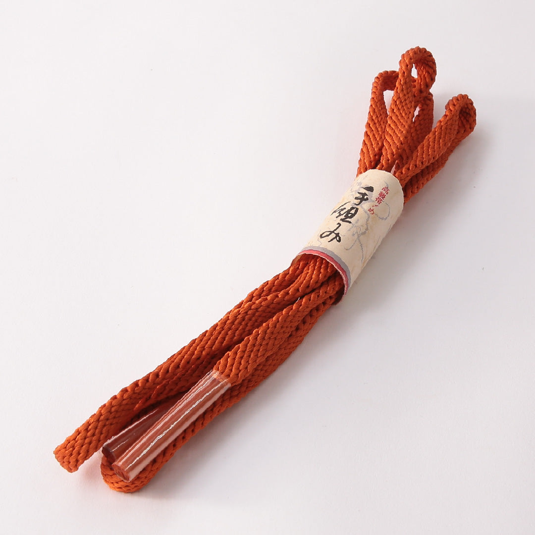 未使用品 帯締め 平組紐 正絹 朱系 1251-01645