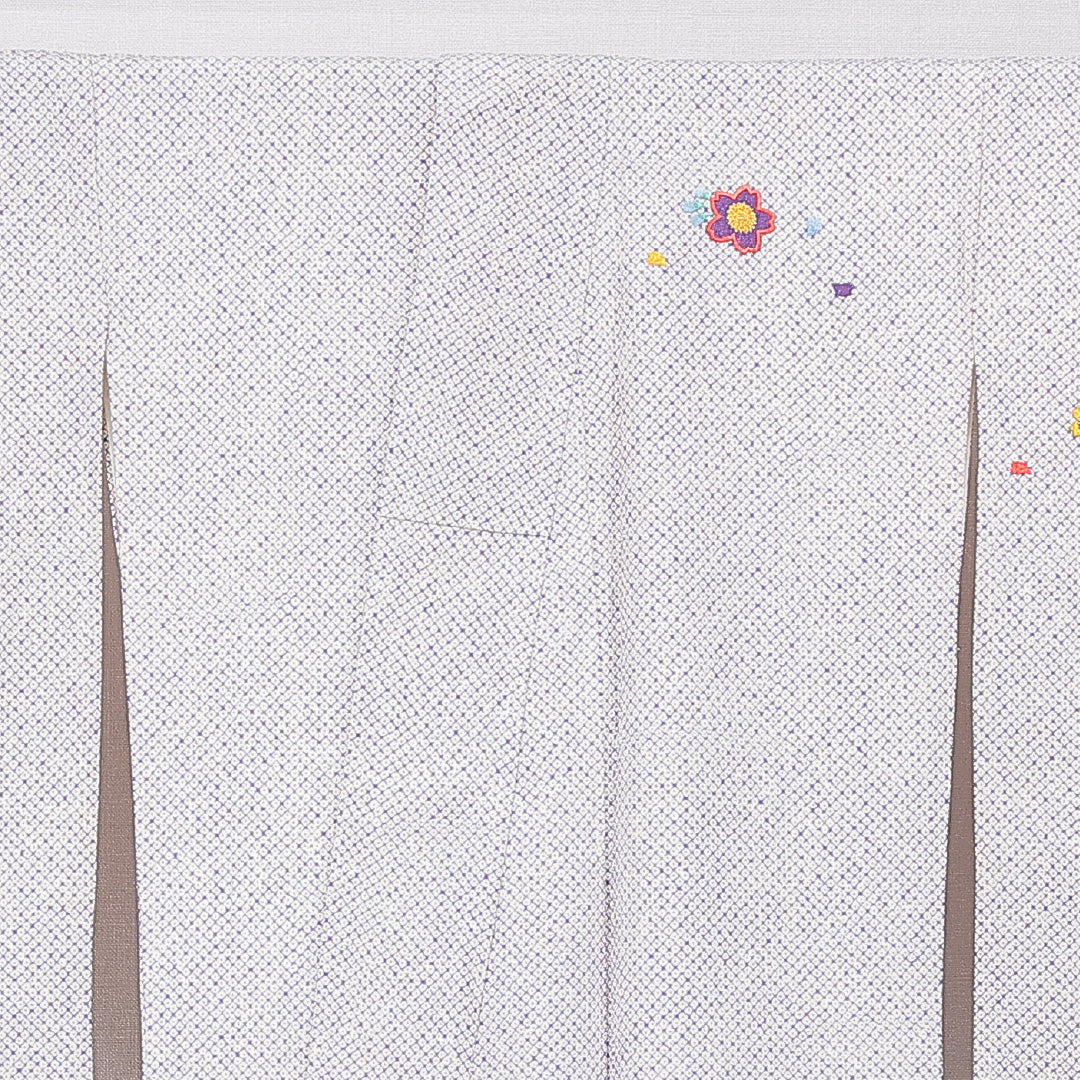 小振袖 袷 身丈167cm 裄丈67cm 正絹 Cランク セミフォーマル 広衿 XLサイズ 刺繍 桜 鹿の子柄 紫系 LP 1216-07033