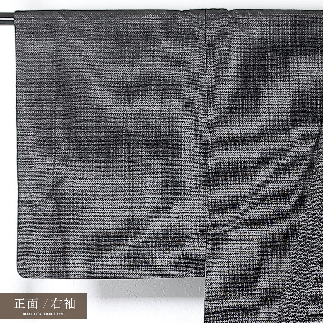 アンサンブル 男着物 (紬) 袷 身丈145cm 裄丈70cm 正絹 Cランク インフォーマル 棒衿 Mサイズ 亀甲 茶系 RP 1224-17363