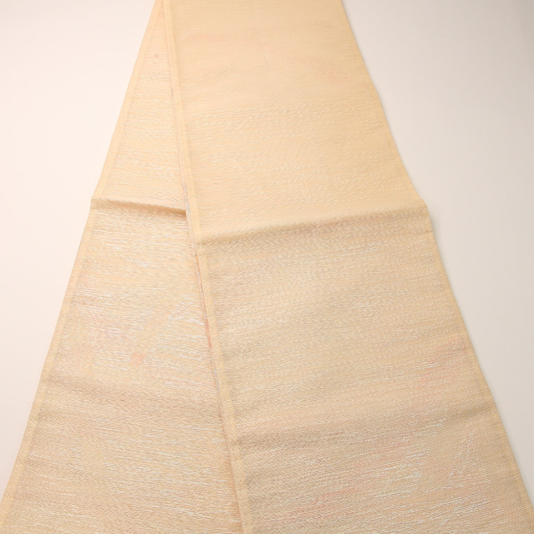 夏物 袋帯 帯丈420cm 正絹 六通 セミフォーマル 芝草 クリーム系 1243-02433