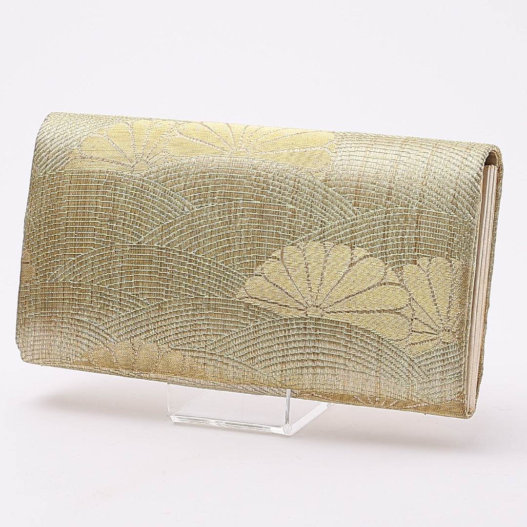 草履・バッグセット 礼装用 Sサイズ 22.5cm 高さ4.5cm 錦織 正絹 金系 1251-00494