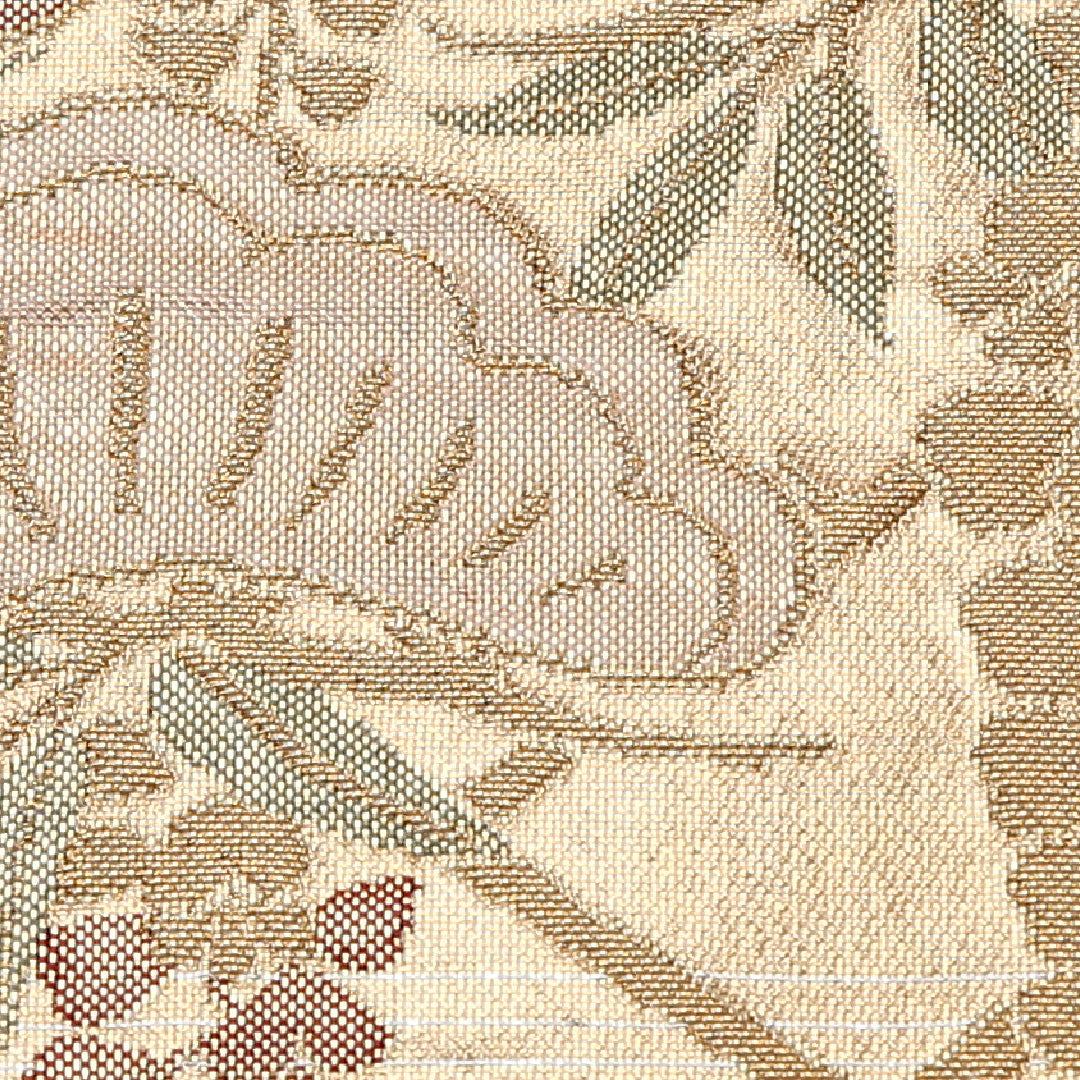 藤 袋帯 帯丈448cm 正絹 六通 フォーマル 藤・笠松 笠松 クリーム系 金系 1243-02628