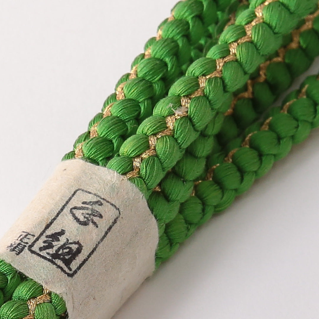 未使用品 礼装用 帯締め 平組紐 四つ組 正絹 緑系 1251-01881