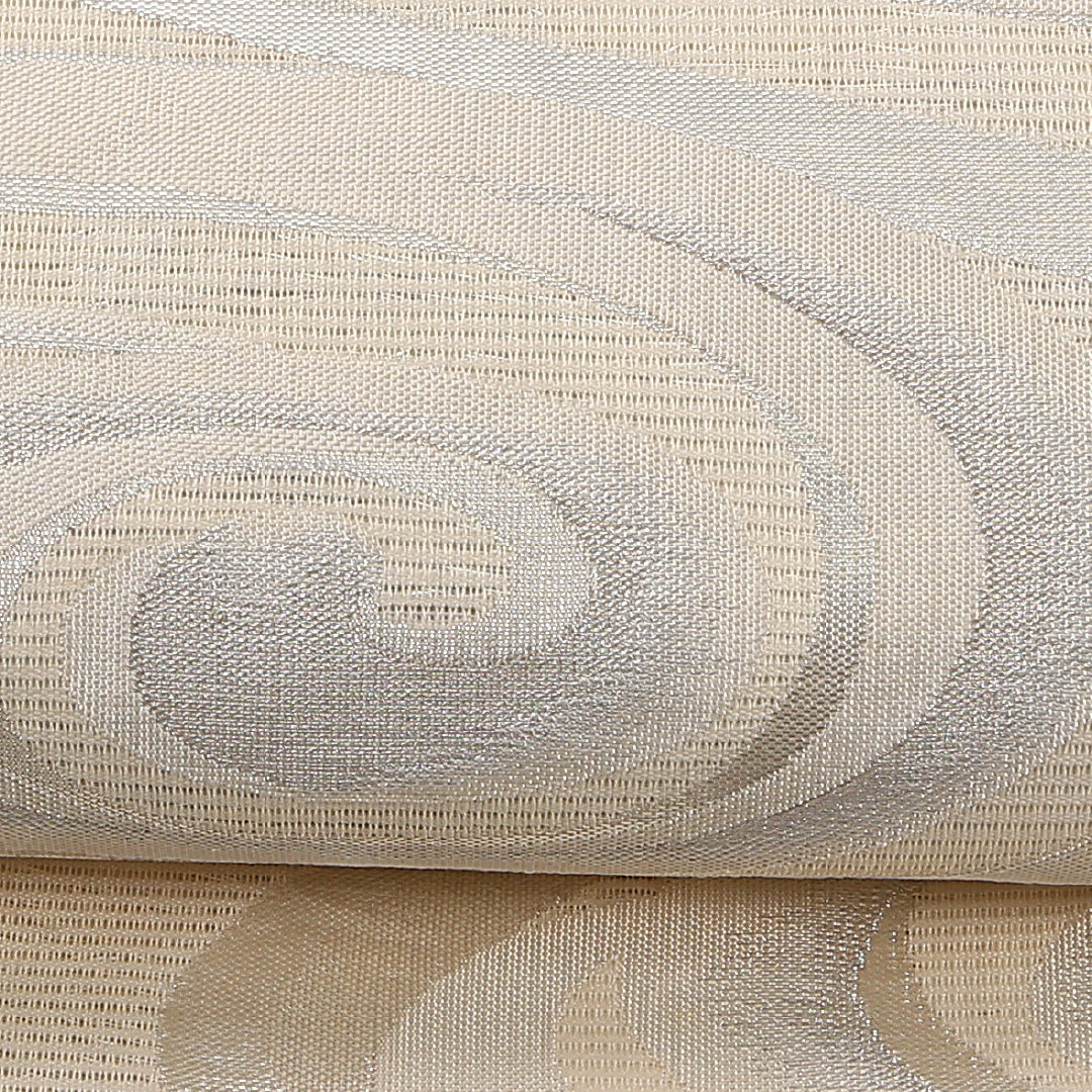 未使用品 夏物 袋帯 帯丈428cm 正絹 六通 フォーマル 綴れ織 流水 クリーム系 1243-02482