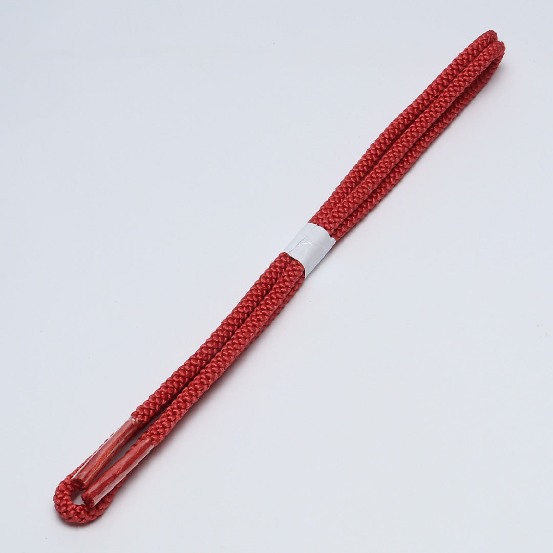 未使用品 帯締め 丸組紐 八つ組 正絹 朱系 1251-02129