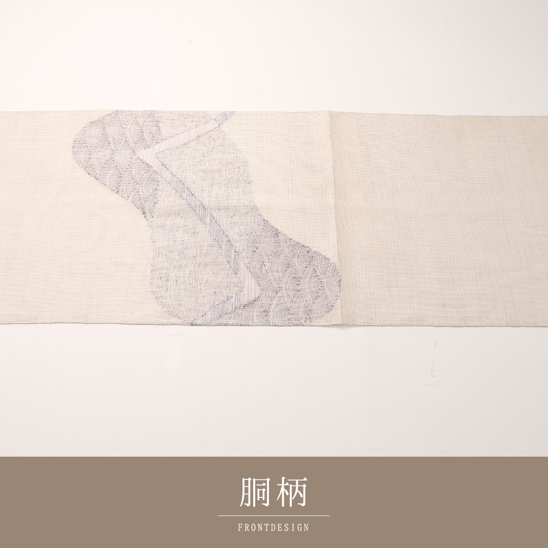 夏物 袋帯 帯丈452cm 正絹 ポイント柄 インフォーマル 創作柄 クリーム系 1243-02439