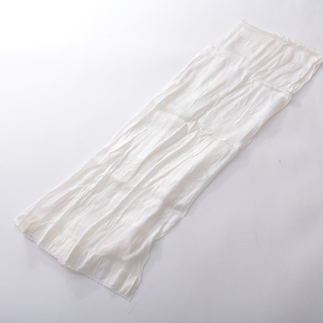 帯締め・帯揚げセット 留袖用 正絹 平組紐 綾竹組 ちりめん 白系 1254-01082