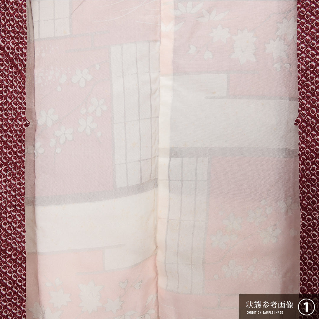 洗える着物 羽織 袷 身丈77cm 裄丈64cm ポリエステル Aランク カジュアル Mサイズ 鹿の子柄 茶系 HP 1232-13863