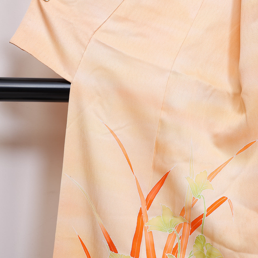 付下げ 袷 身丈160cm 裄63cm 正絹 ぼかし 菖蒲 Aランク 1212-00677