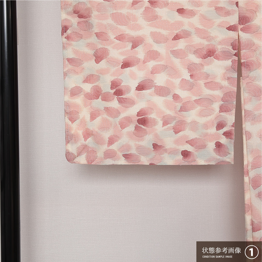 羽織 袷 身丈76cm 裄丈62cm 正絹 Dランク カジュアル Sサイズ 桜 ピンク系 HP 1232-13848