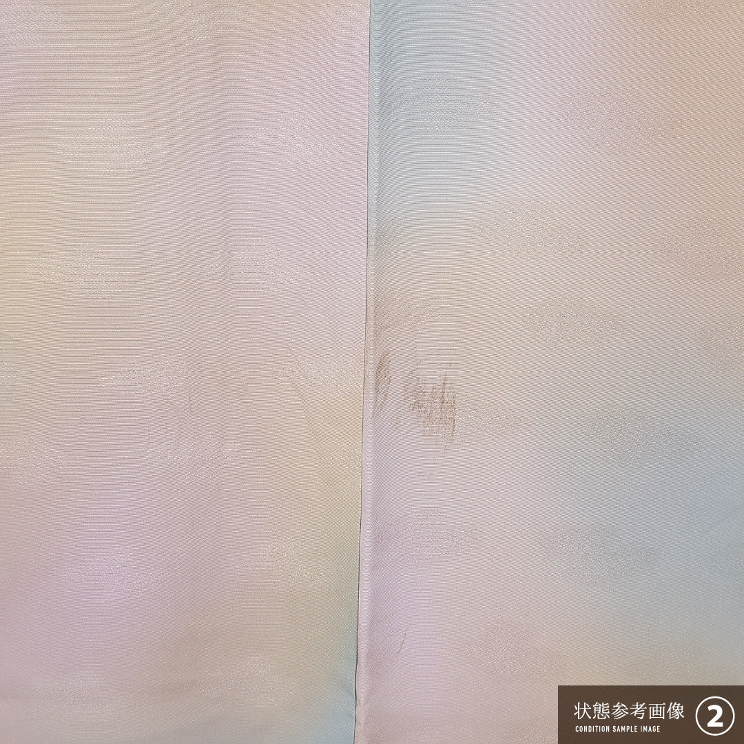 付下げ 袷 身丈162cm 裄丈63cm 正絹 Bランク インフォーマル バチ衿 Lサイズ ぼかし染 刺繍 すずらん クリーム系 RP 1218-11215