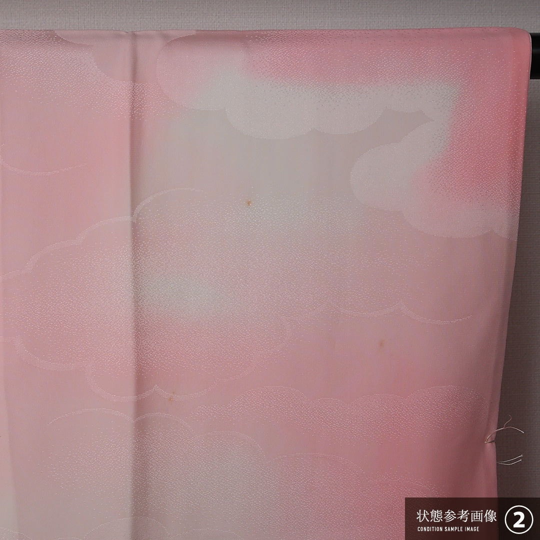 長襦袢 無双袖 身丈123cm 裄丈63cm 正絹 Bランク Sサイズ ピンク系 RP 1239-12644