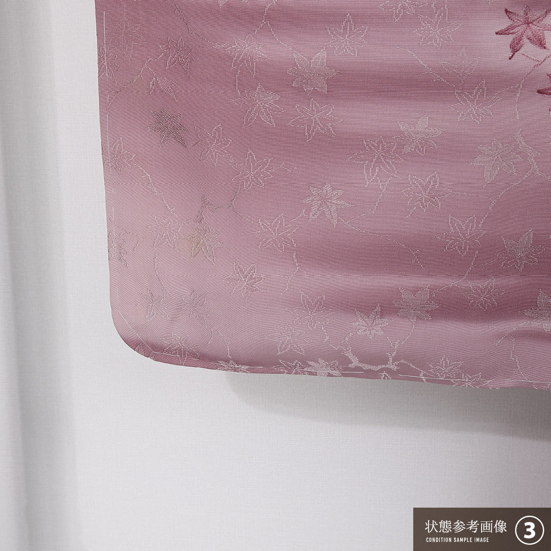 小紋 袷 身丈160cm 裄丈64cm 正絹 Bランク インフォーマル バチ衿 Lサイズ ぼかし染 楓 紫系 RP 1221-12500