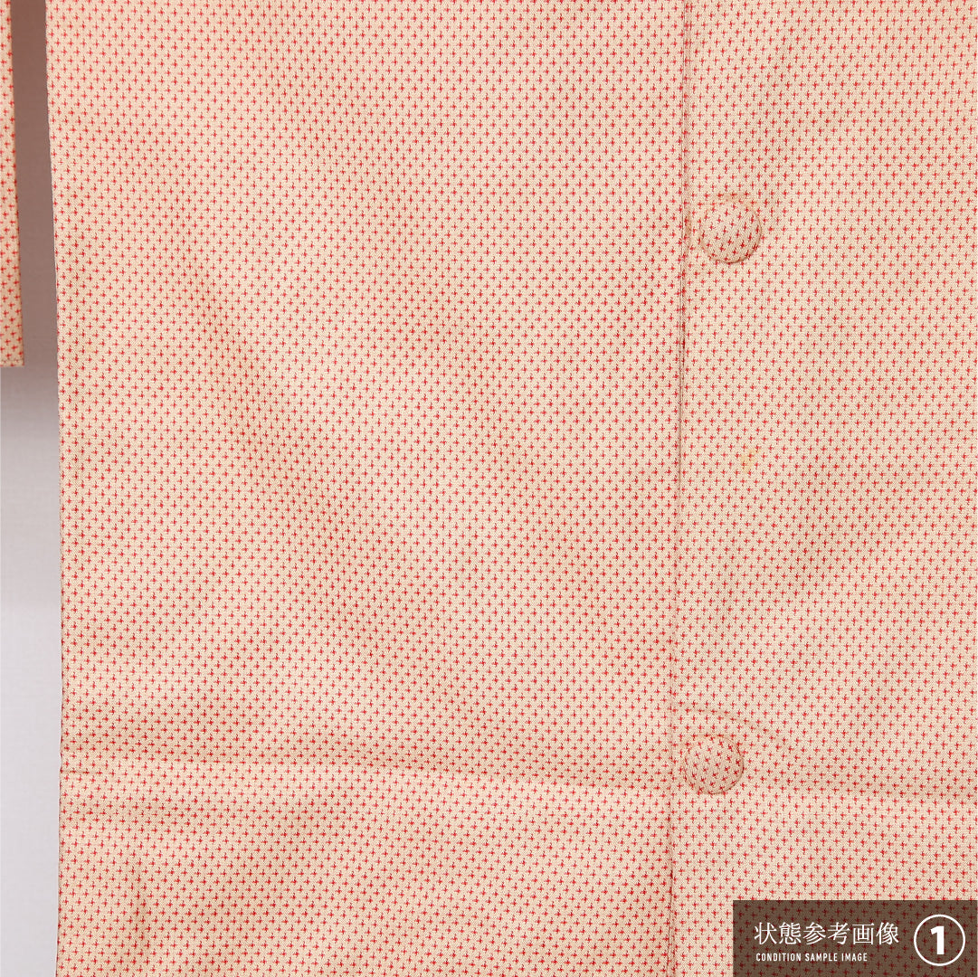 道行コート（紬） 紬 身丈86cm 裄丈63cm Bランク S 正絹 袷 十字絣 セミフォーマル クリーム系 1263-12069