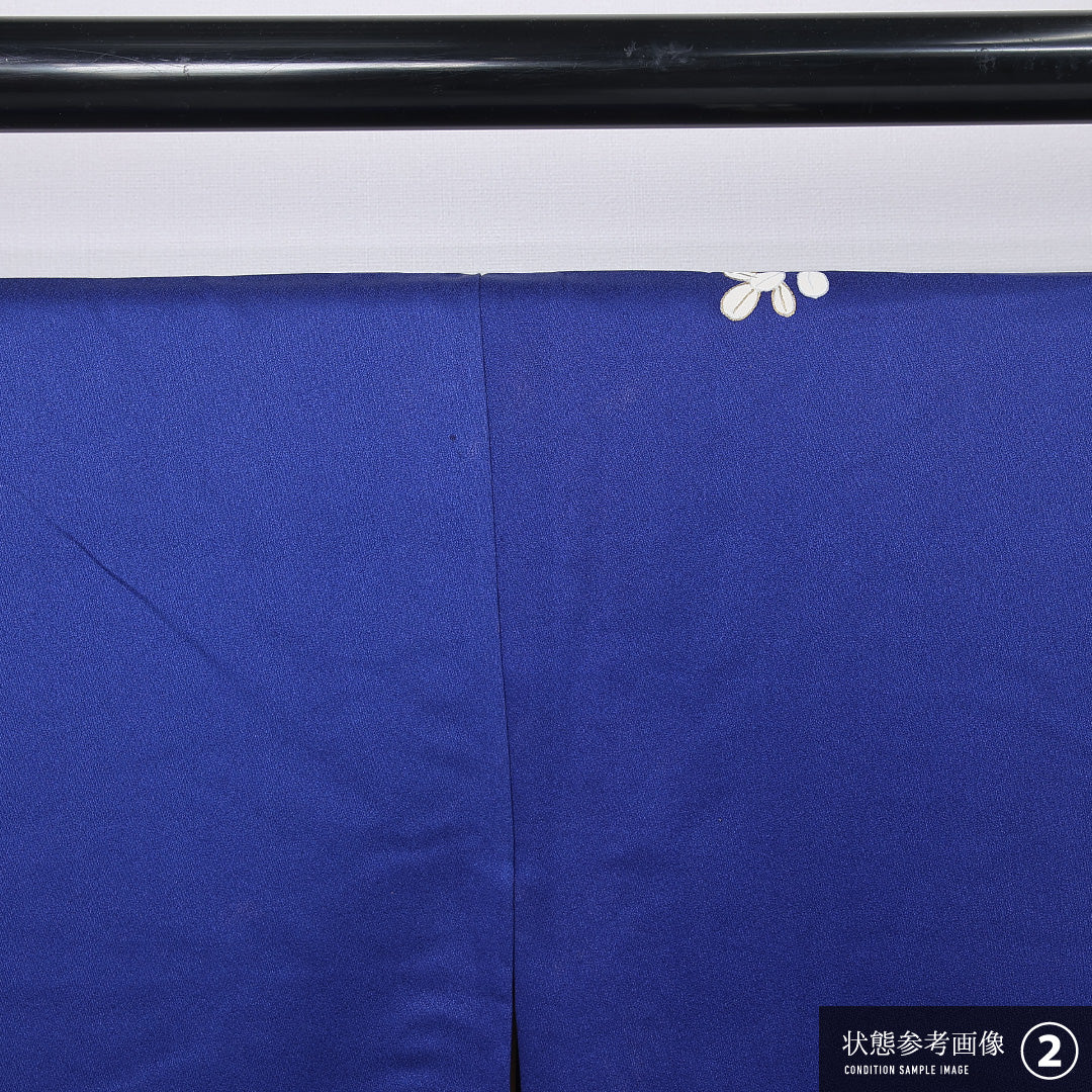 小振袖 身丈168cm 裄丈65cm Aランク 袷 正絹 M 広衿 吉祥文様 古典柄 菊 藤 桔梗 花柄 萩 青系 1213-F0444
