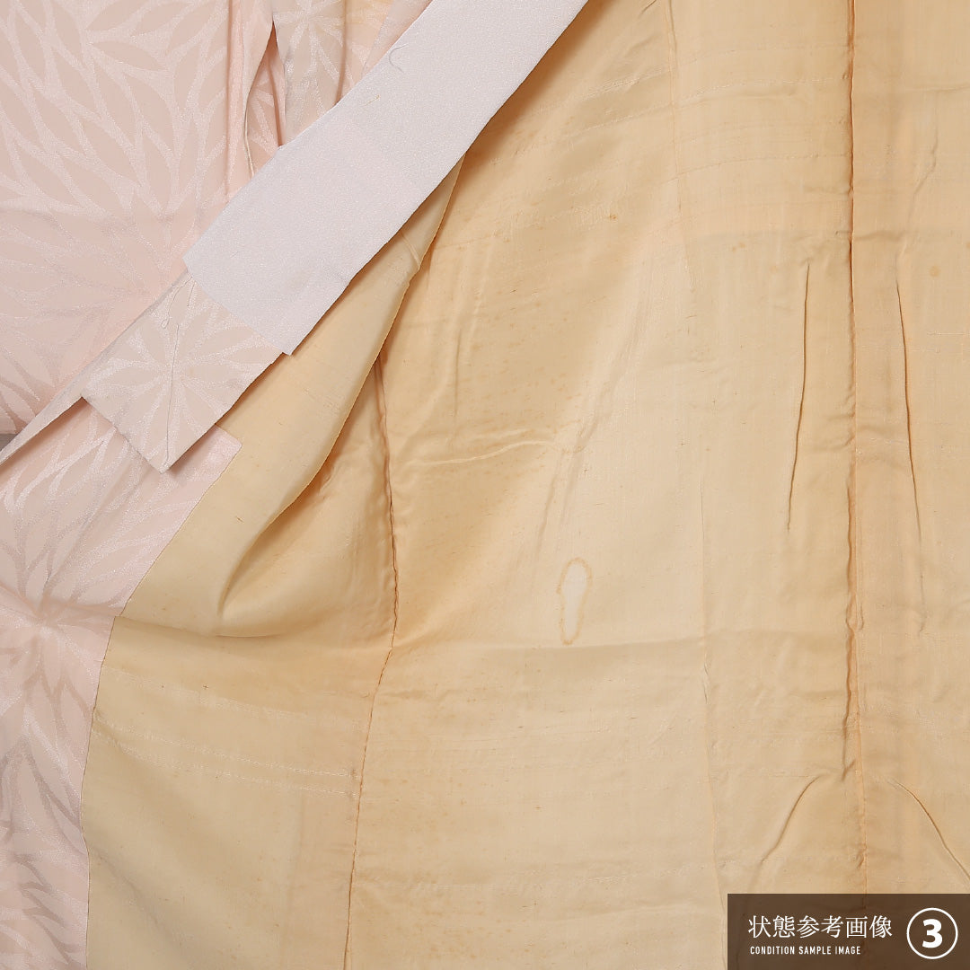 長襦袢 無双袖 身丈122cm 裄丈61cm 正絹 Bランク Sサイズ 菊 ピンク系 RP 1239-12679