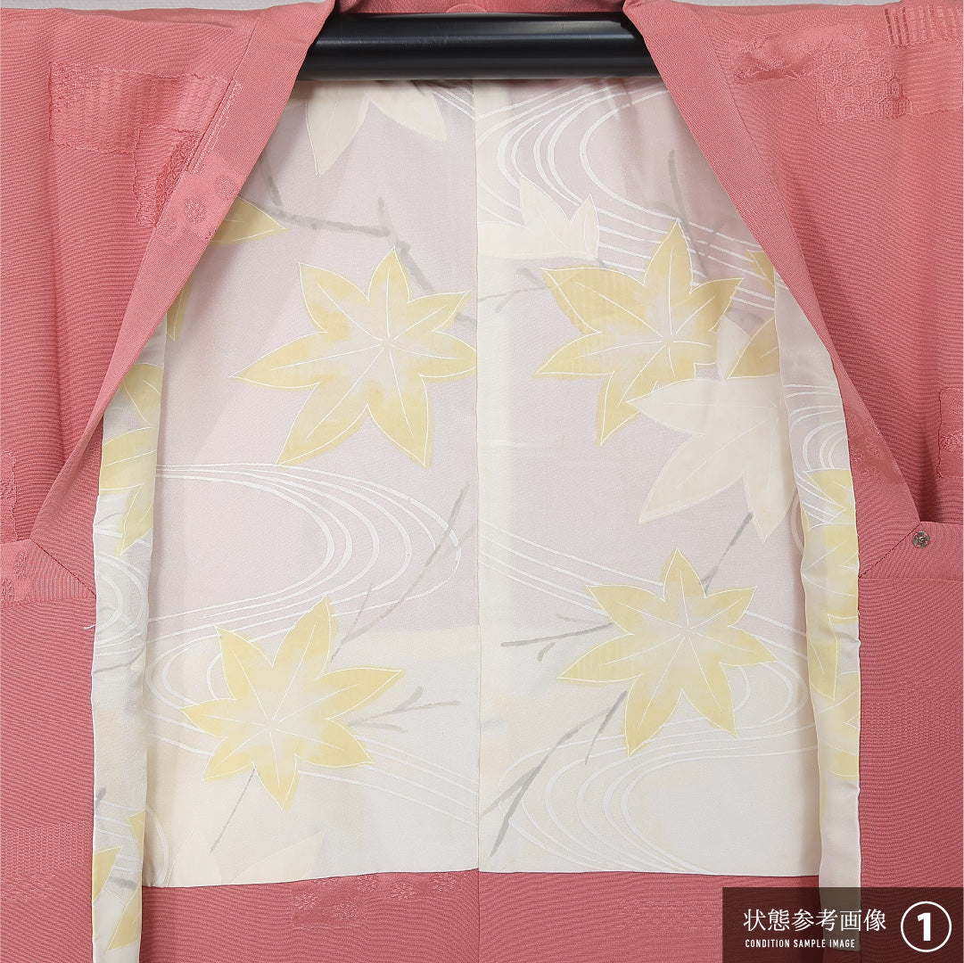 道行コート 袷 身丈80cm 裄丈64cm 正絹 Aランク セミフォーマル Mサイズ 色紙 ピンク系 HP 1237-12084