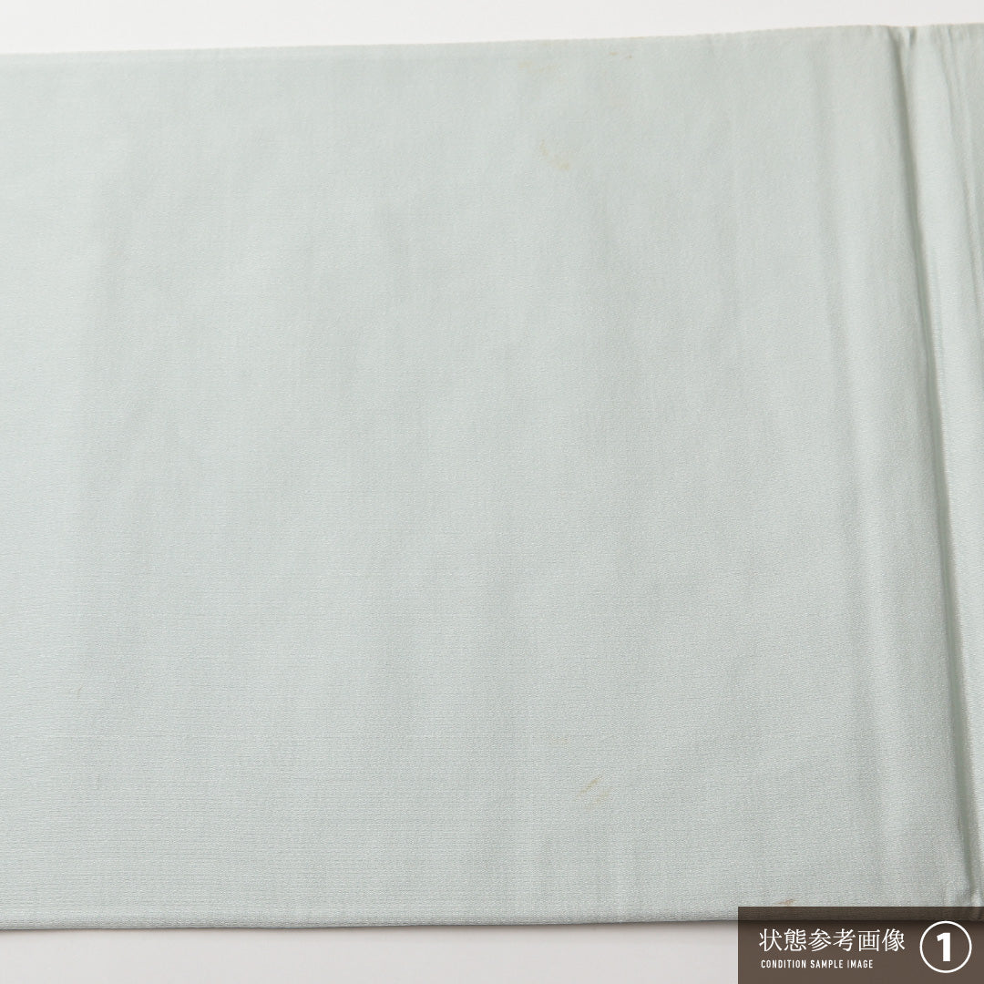 袋帯 六通 帯丈424cm 振袖帯 Aランク 正絹 菊 水色系 1223-01471