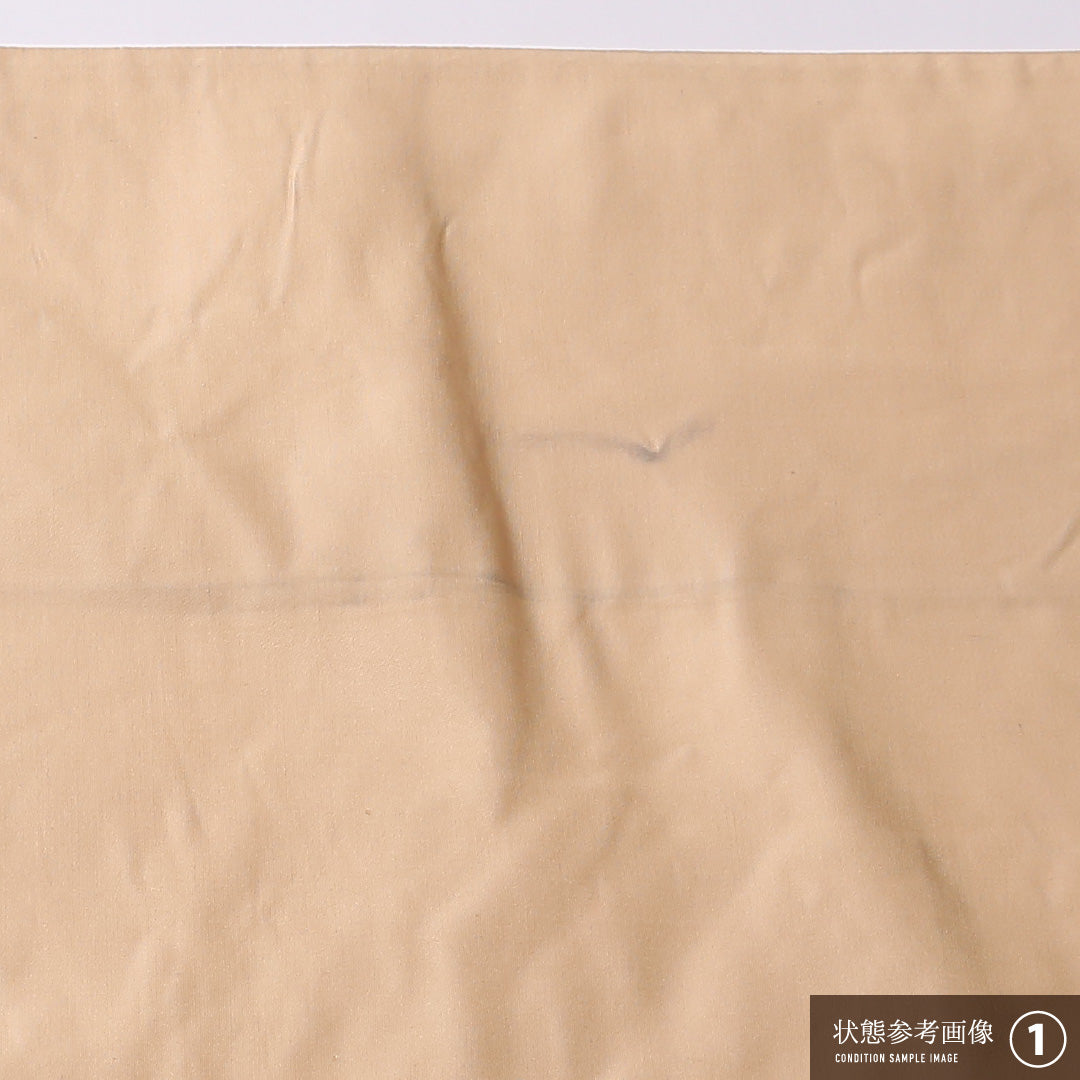 袋帯 帯丈408cm 正絹 六通 セミフォーマル 秋草文 丸文 クリーム系 朱系 1243-01557
