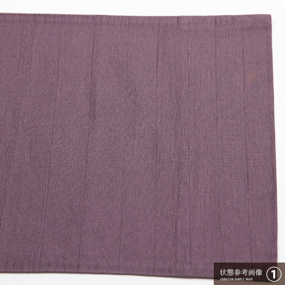 袋帯 帯丈406cm 六通 紬 草花 箔 セミフォーマル 紫系 正絹 Aランク 1223-01352