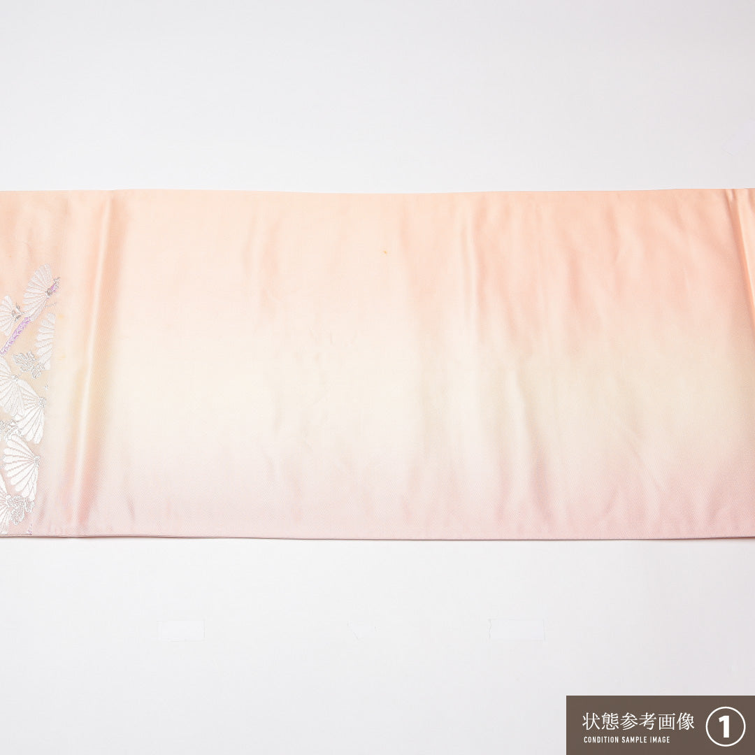 袋帯 帯丈426cm 正絹 六通 フォーマル 花扇 ピンク系 1243-01317