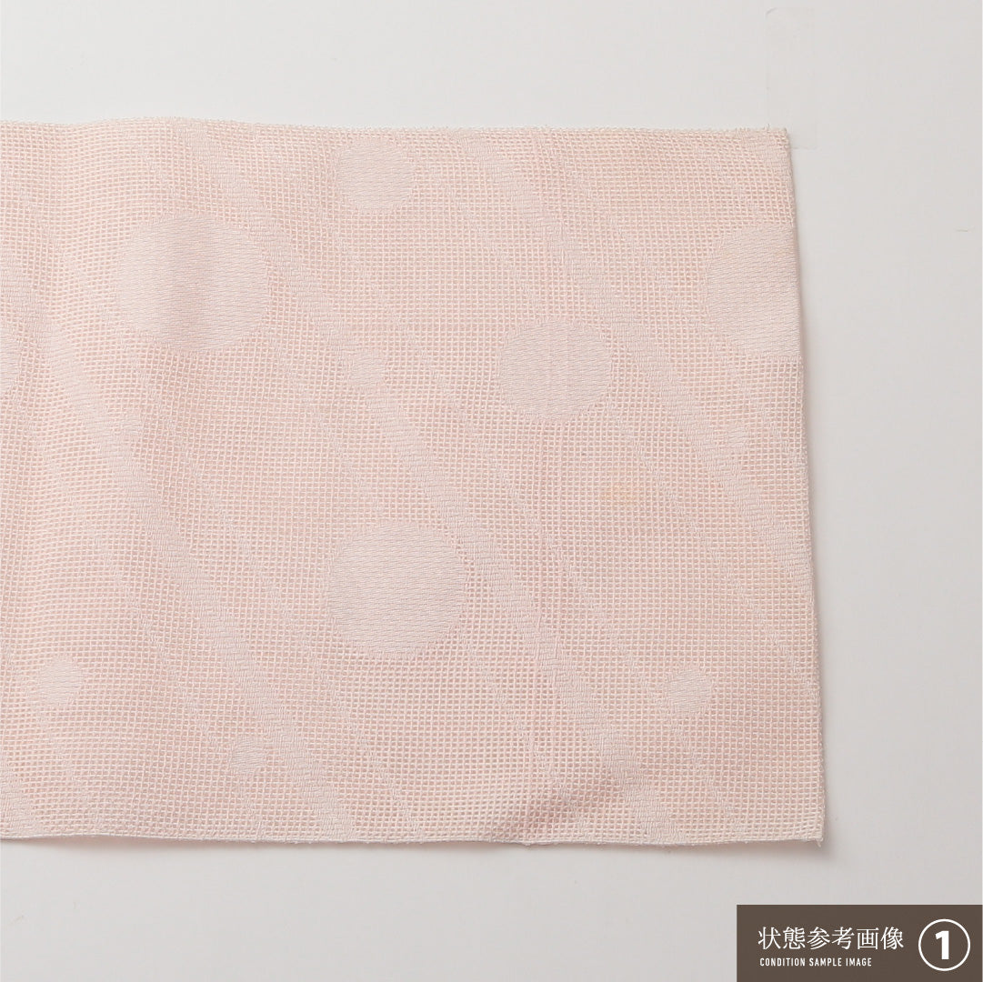 八寸名古屋帯 （夏帯） Aランク 帯丈366cm 正絹 六通 松葉仕立て 織り カジュアル 創作柄 ピンク系 M4 1245-02155