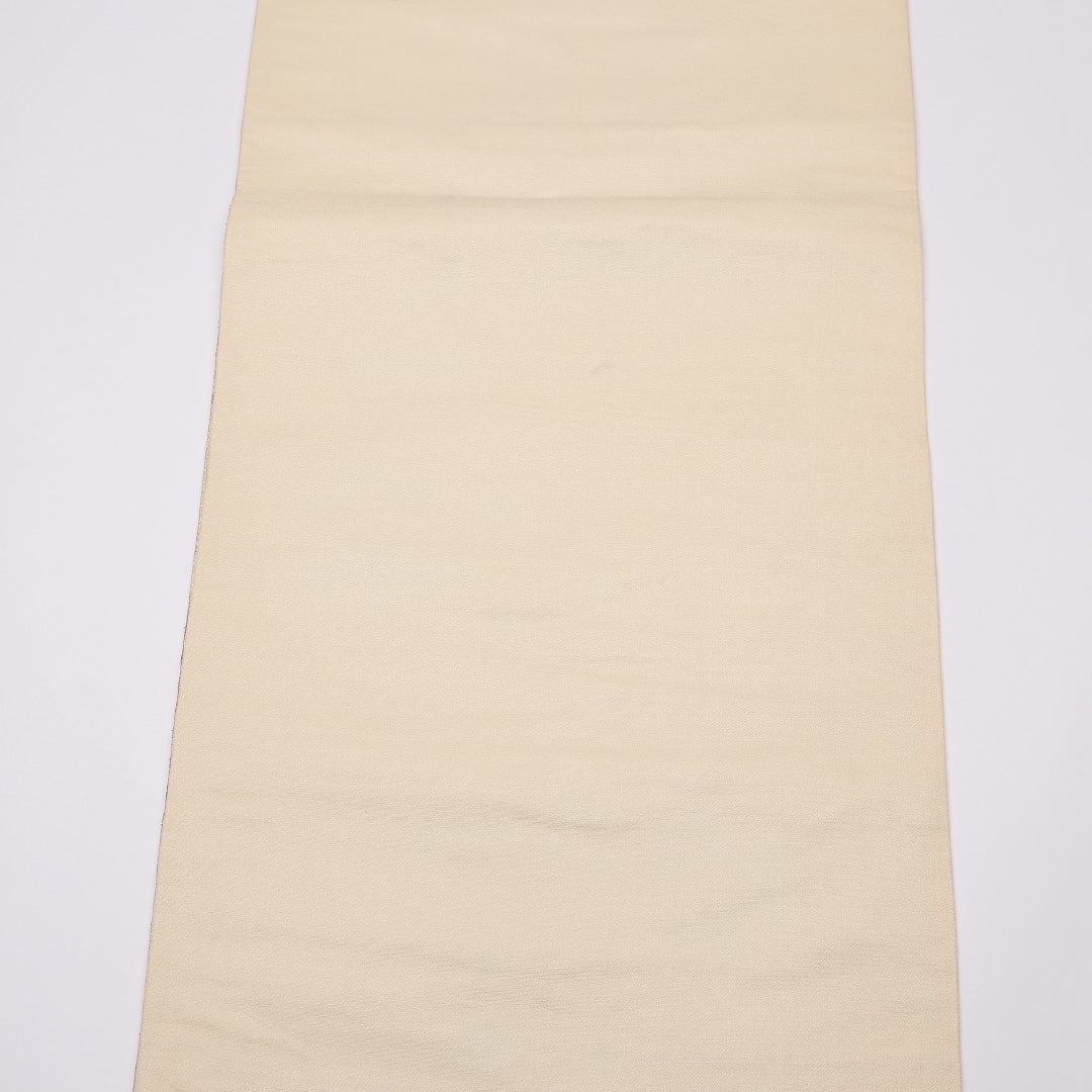 袋帯 帯丈412cm 六通 御所解 フォーマル クリーム系 正絹 Aランク 1223-01065