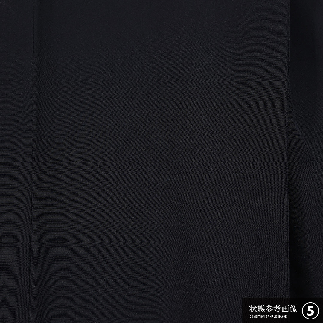 黒留袖 身丈166cm 裄丈64.5cm 袷 五つ紋 五三桐 正絹 Aランク 広衿 孔雀 エ霞 ぼかし 唐花 比翼仕立て 1211-F0427