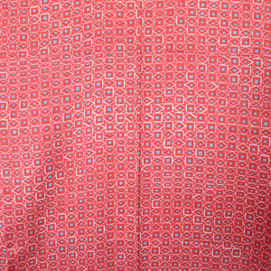 小紋 袷 身丈161cm 裄64.5cm 正絹 レトロ 菱形 赤系 Aランク 1215-02073