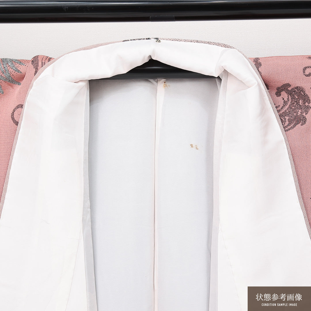 道行コート 袷 身丈85cm 裄丈62cm 正絹 Sランク セミフォーマル Sサイズ 格子 緑系 RP 1237-14666