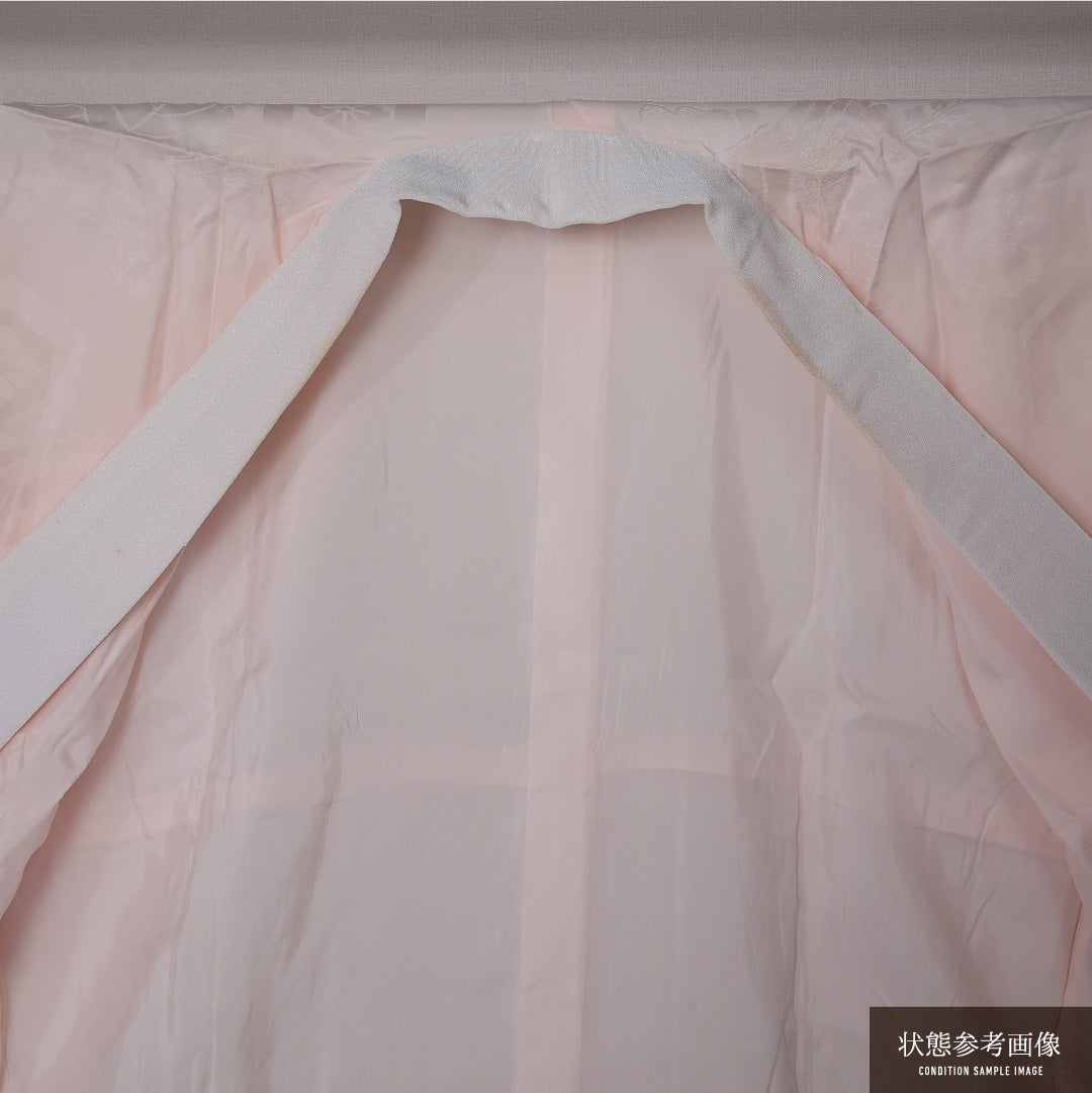 振袖用 長襦袢 袷 身丈136cm 裄丈64cm 正絹 Cランク 2XLサイズ 花菱亀甲 桐 ピンク系 LP 1240-12653