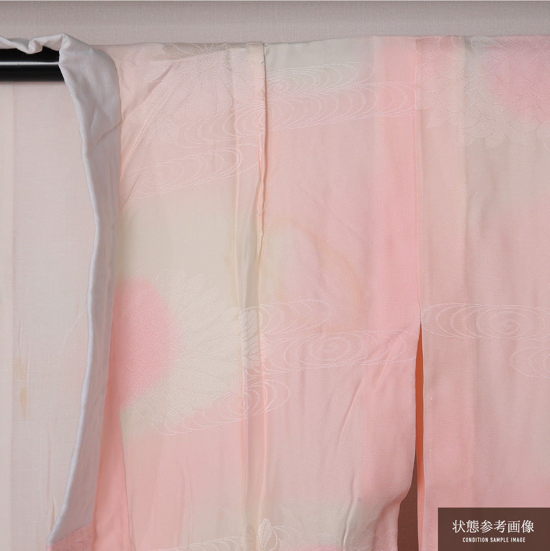 長襦袢 袷 身丈118cm 裄丈61cm 正絹 Cランク XSサイズ ぼかし染 菊 ピンク系 LP 1239-12670