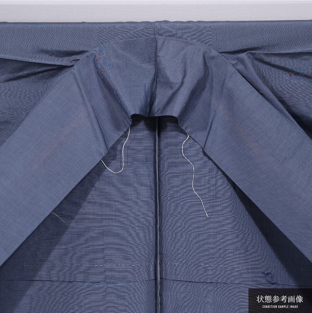 小紋 単衣 身丈157cm 裄丈63cm 正絹 Cランク インフォーマル 広衿 Mサイズ 創作柄 水色系 LP 1221-11844