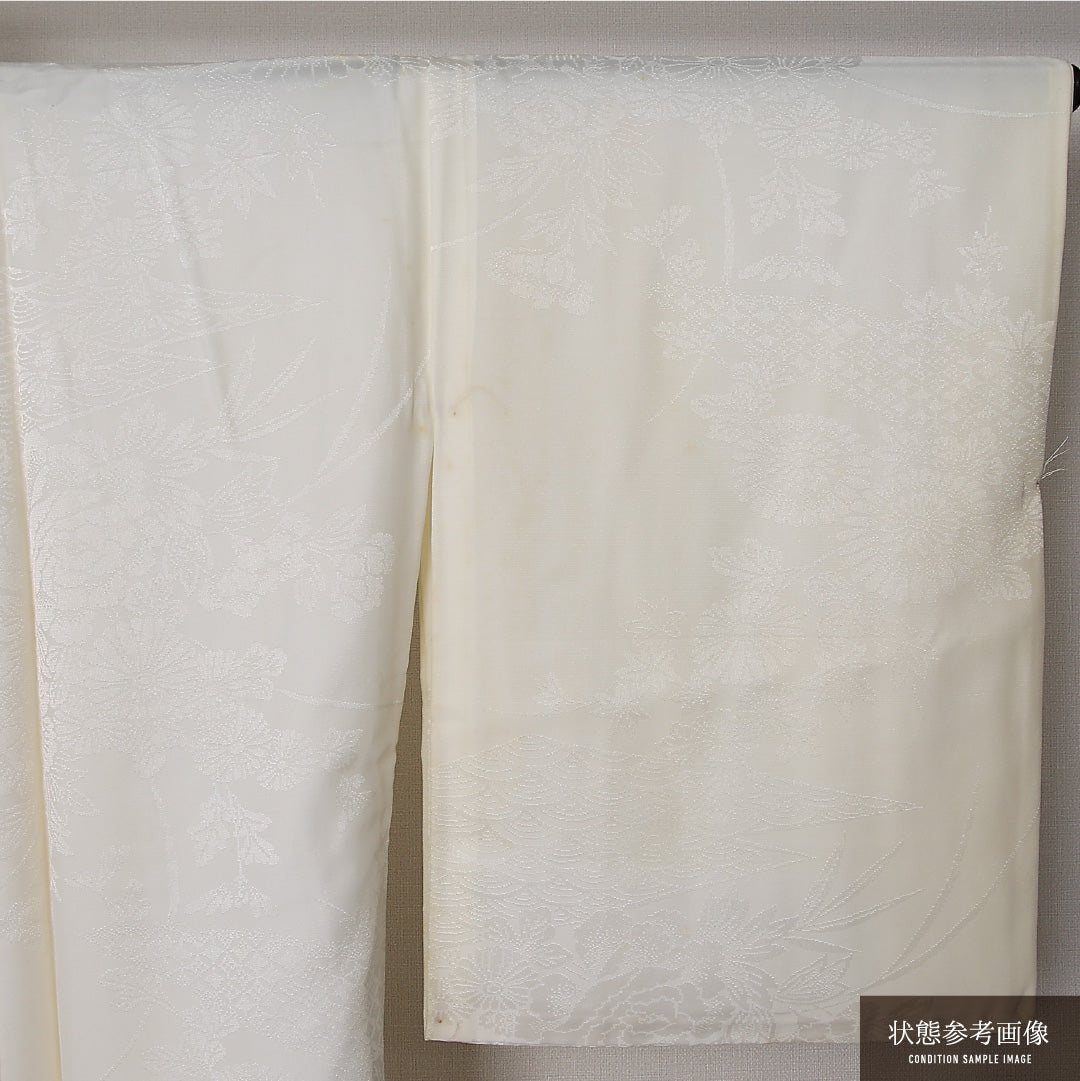 長襦袢 無双袖 身丈126cm 裄丈65cm 正絹 Dランク Mサイズ クリーム系 LP 1239-12676