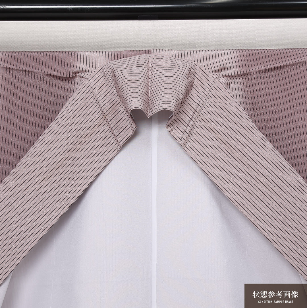 洗える着物 小紋 袷 身丈165cm 裄丈67cm ポリエステル Sランク インフォーマル 広衿 XLサイズ 縞 紫系 RP 1221-13589