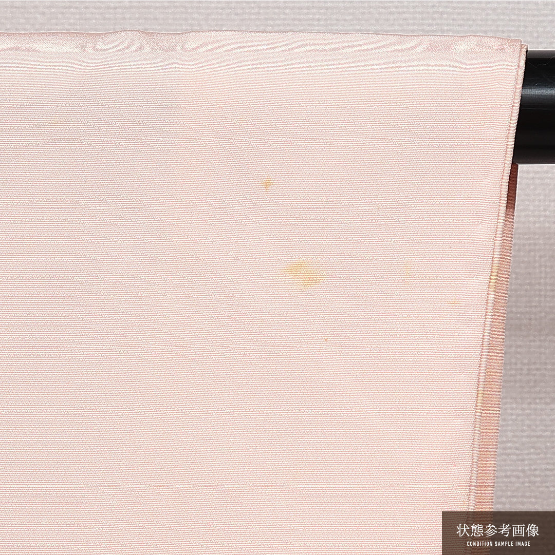 訪問着 袷 身丈157cm 裄丈64cm 正絹 Cランク セミフォーマル 広衿 Mサイズ 織り出し 色無地 菊 ピンク系 HP 1217-14154