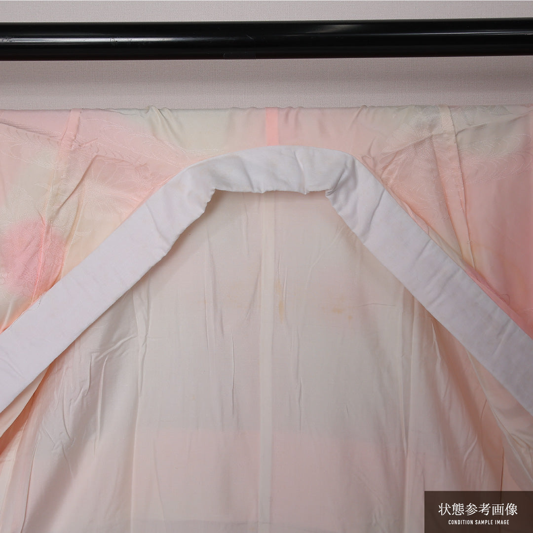 長襦袢 袷 身丈118cm 裄丈61cm 正絹 Cランク XSサイズ ぼかし染 菊 ピンク系 LP 1239-12670