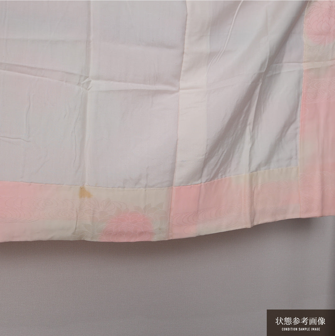 長襦袢 袷 身丈118cm 裄丈61cm 正絹 Cランク XSサイズ ぼかし染 菊 ピンク系 LP 1239-12670
